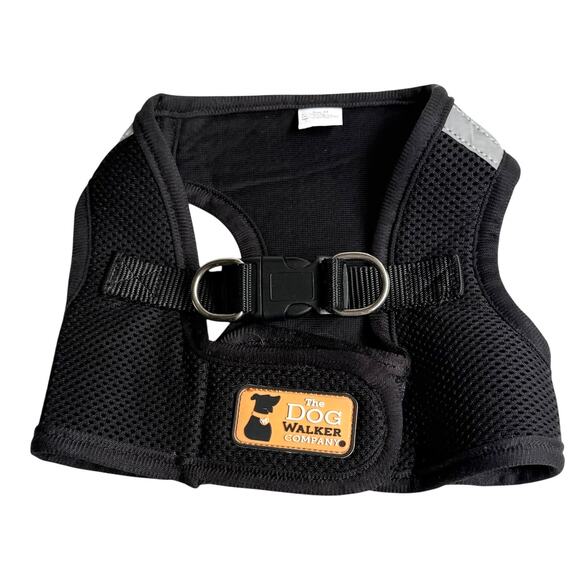 The Dog Walker HARNESS MEDIUM Style Reflective Black Metal Leash Hoops Vest - Picture 3 of 5